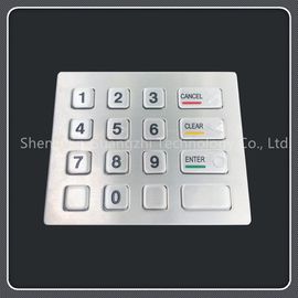 Dust Resistant 16 Key Keypad , Stainless Steel Vending Machine Keypad