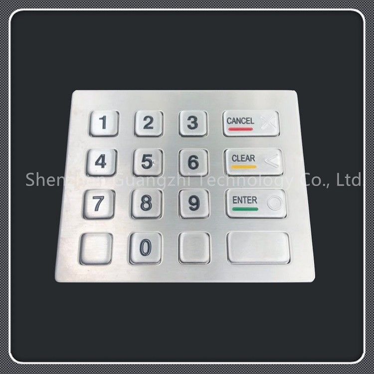 Dust Resistant 16 Key Keypad , Stainless Steel Vending Machine Keypad