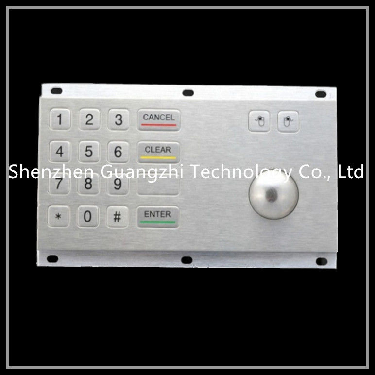 Industrial Metal Trackball With Number Keyboard Good Vandalism Performance