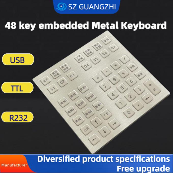 48 key desktop embedded stainless steel metal keyboard GZ-B035013 USB ...